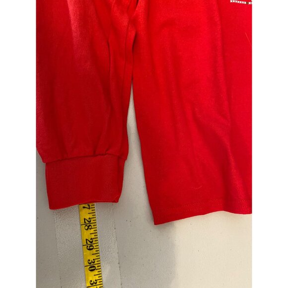 Gildan Ultra Cotton Red Christmas Cow Long Sleeve T-Shirt 2XL - Picture 8 of 8